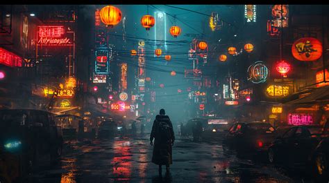  Underneath the Neon Stars: A Cyberpunk Odyssey Exploring Humanity and Technology!